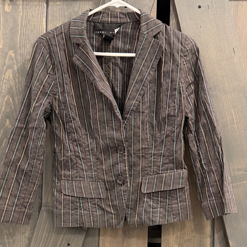 Vansi Fugel Multicolor Striped Blazer